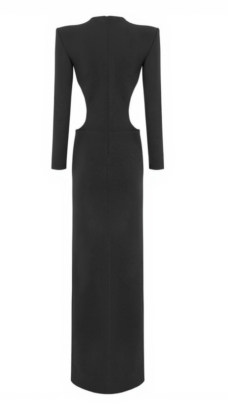 ELETTRA CUTOUT CRYSTAL SPLIT BANDAGE DRESS