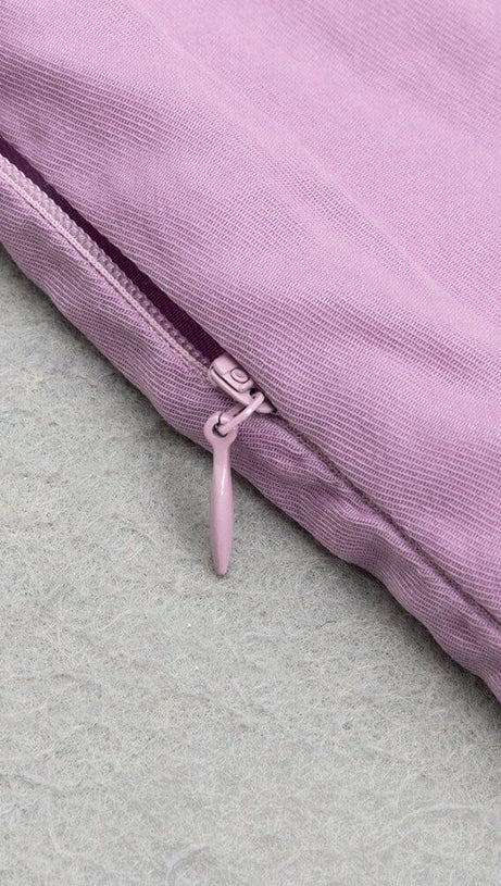 OFF-THE-SHOULDER PLEATED SLIT RUFFLED MAXI DRESS