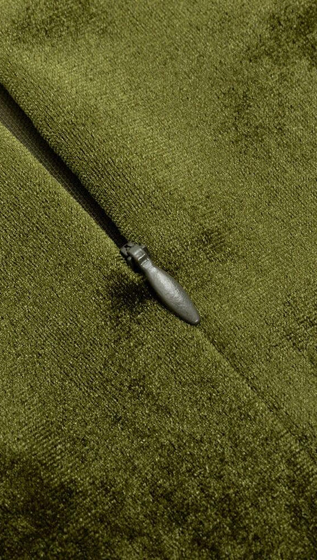 TUTA CASUAL A MANICHE LUNGHE IN VELLUTO VERDE OLIVA IN RETE ADERENTE