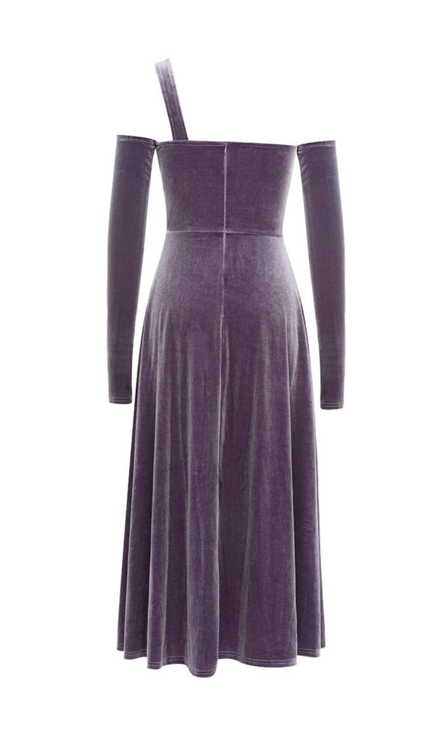 AIIZIE ONE SHOULDER CASHMERE LONG SLEEVE MIDI DRESS - product image