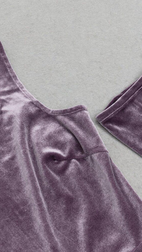 ONE SHOULDER CASHMERE LONG SLEEVE MIDI DRESS