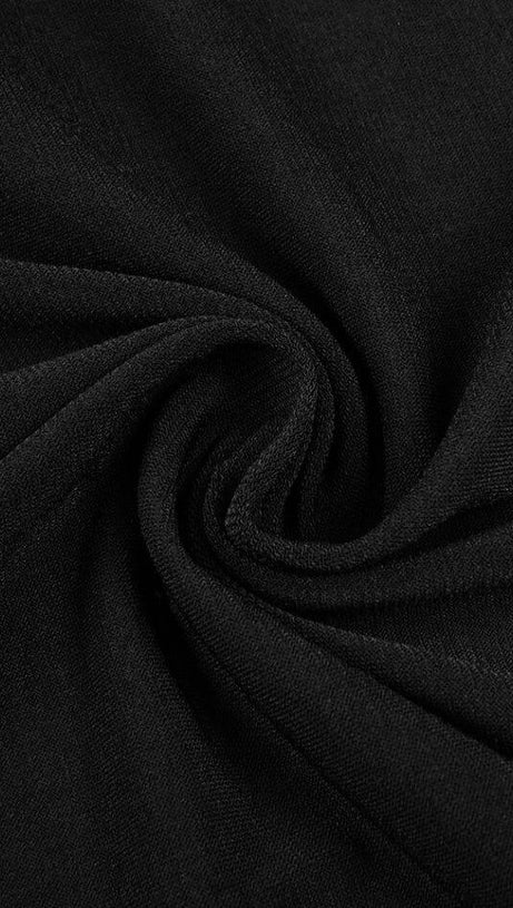 THIGH SLIT MAXI DRESS IN BLACK