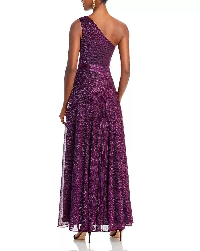 AIIZIE ONE SHOULDER CRINKLED METALLIC GOWN - product image