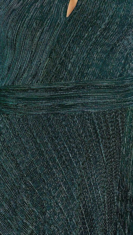 ONE SHOULDER CRINKLED METALLIC GOWN