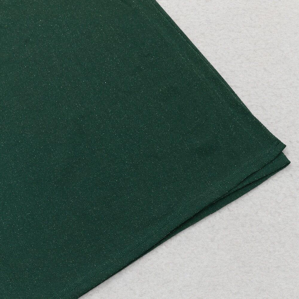 AIIZIE GREEN ONE-SHOULDER MESH MIDI DRESS - product image