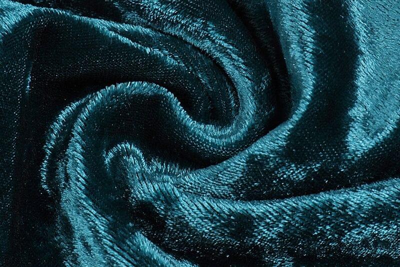 GRÜNES MINIKLEID AUS SAMT MIT V-AUSSCHNITT