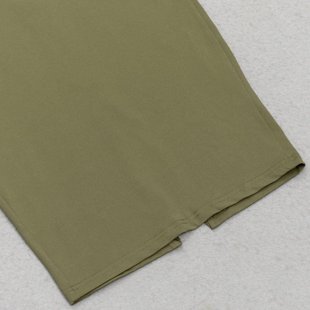 AIIZIE HALF TURTLENECK LONG SLEEVES HOLLOW TIGHT PLEATED LONG DRESS - product image