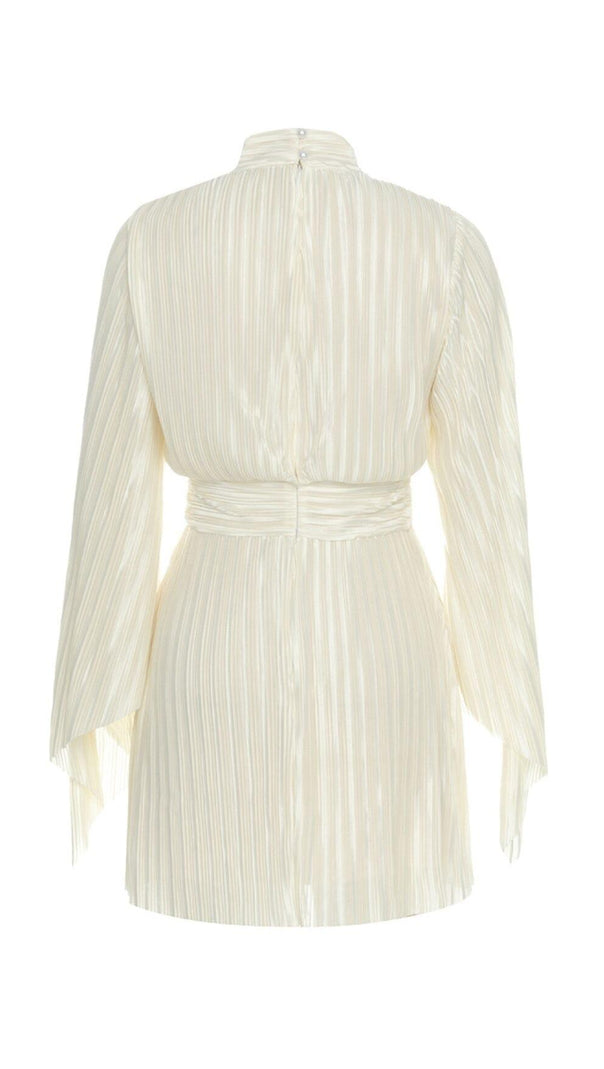 AIIZIE HALF TURTLENECK LOOSE LONG SLEEVE PLEATED MINI DRESS - product image