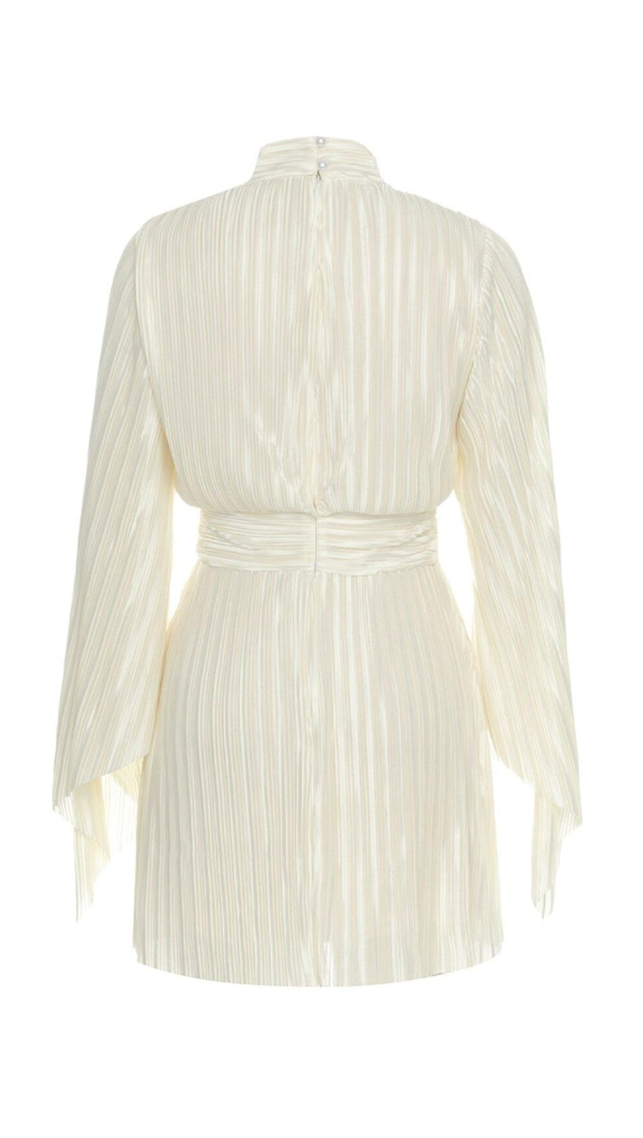 HALF TURTLENECK LOOSE LONG SLEEVE PLEATED MINI DRESS