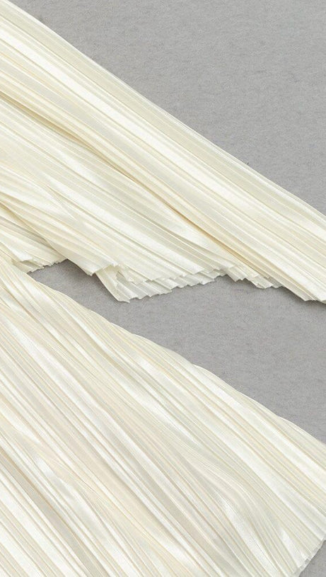 HALF TURTLENECK LOOSE LONG SLEEVE PLEATED MINI DRESS