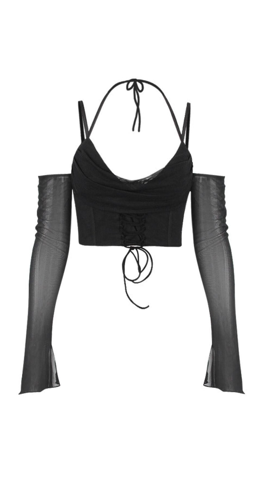 HALTER CORSET TOP IN BLACK