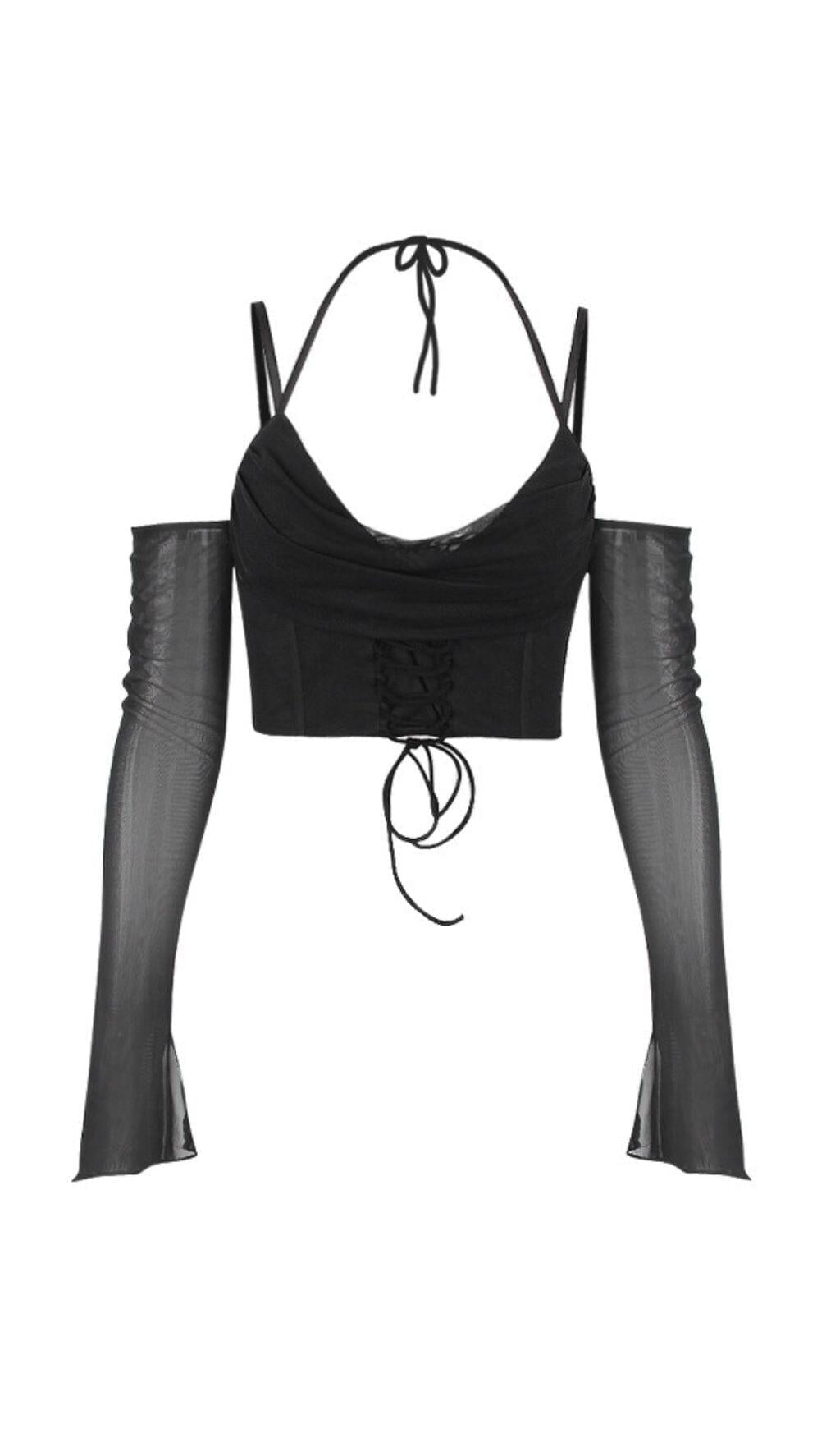 Neckholder-Korsett-Top in Schwarz 