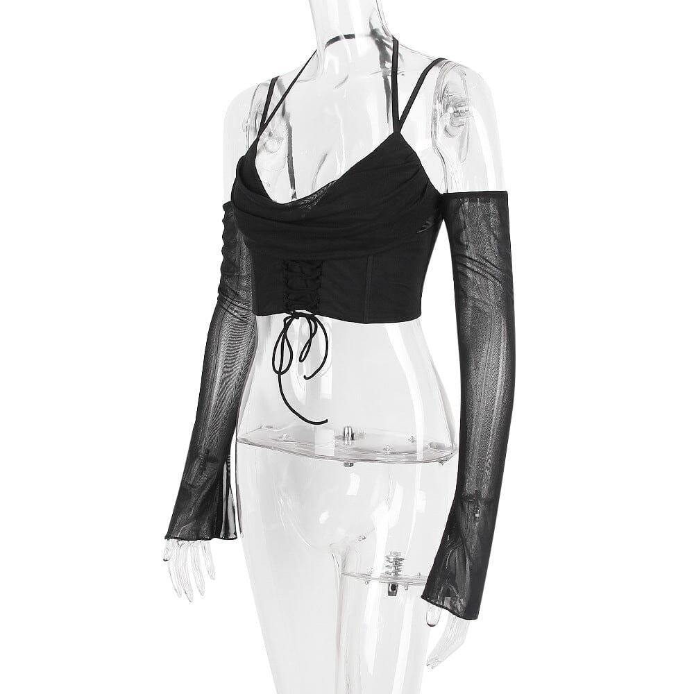 AIIZIE HALTER CORSET TOP IN BLACK - product image