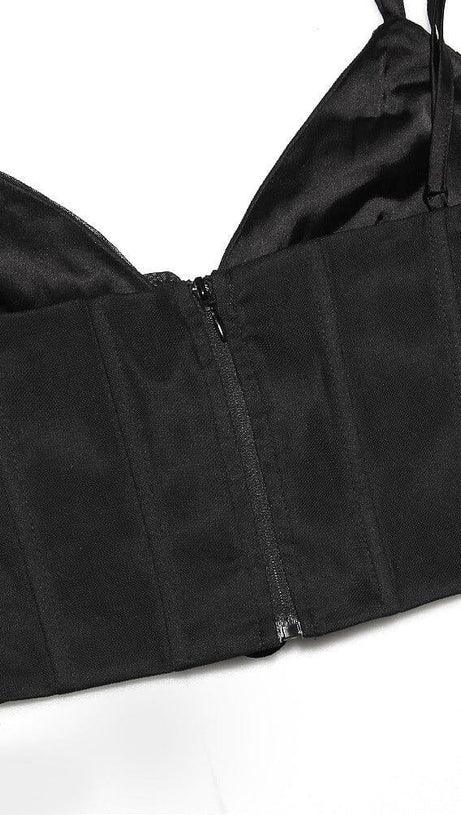 TOP CORSETTO CON HALTER NERO 