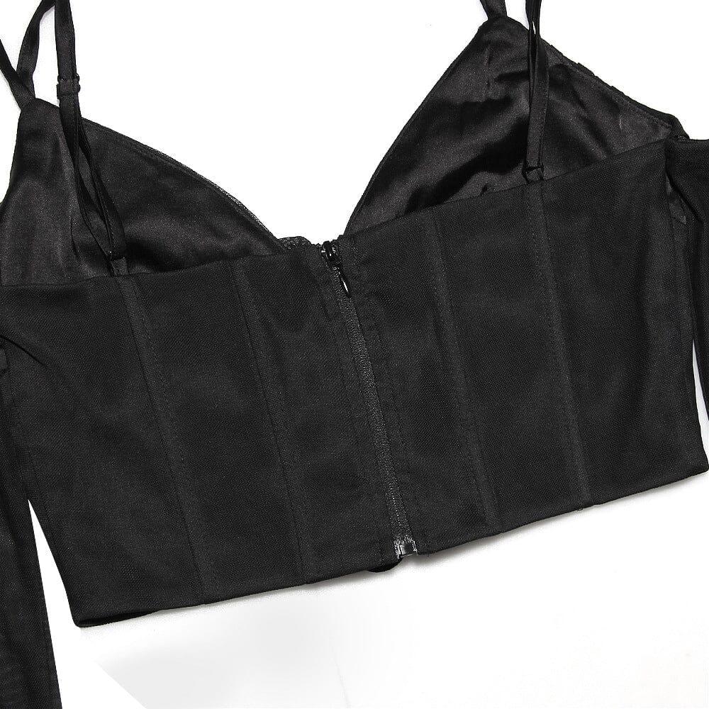 AIIZIE HALTER CORSET TOP IN BLACK - product image