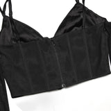 HALTER CORSET TOP IN BLACK