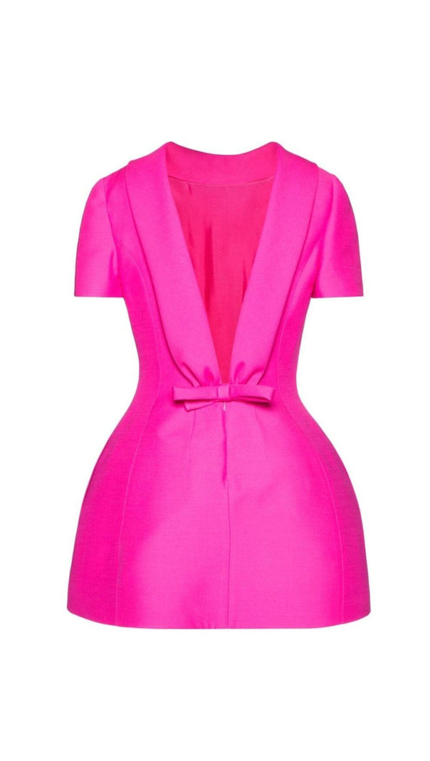 AIIZIE HOT PINK CREPE STRUCTURED MINI DRESS - product image
