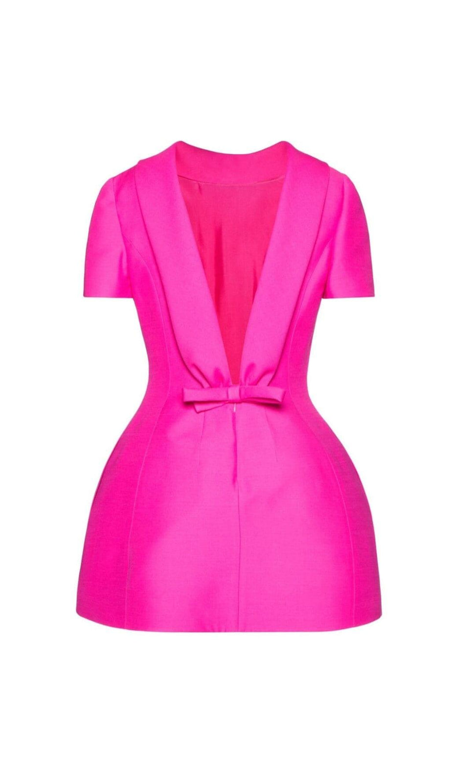 MINI ABITO STRUTTURATO IN CREPE ROSA SCURO 