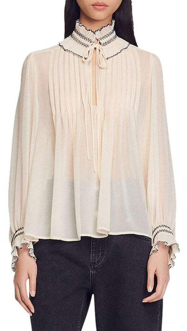AIIZIE JACINTHE TIE NECK BLOUSE - product image