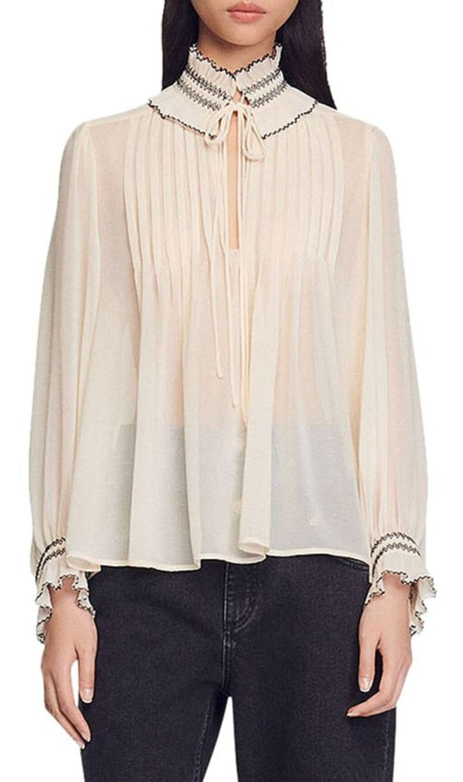JACINTHE BLUSE MIT SCHLEIFENKRAGEN 