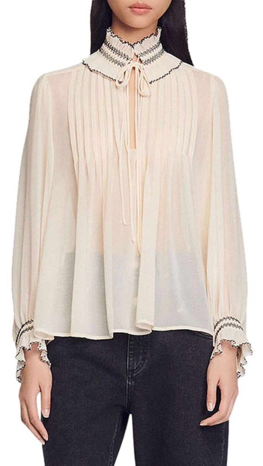 JACINTHE BLUSE MIT SCHLEIFENKRAGEN 