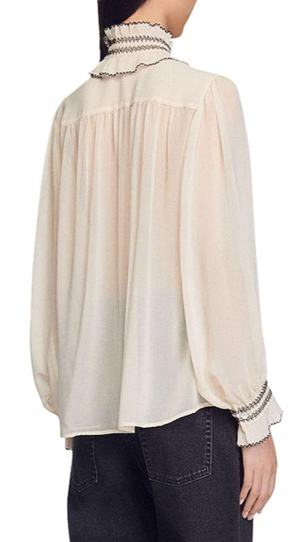 AIIZIE JACINTHE TIE NECK BLOUSE - product image