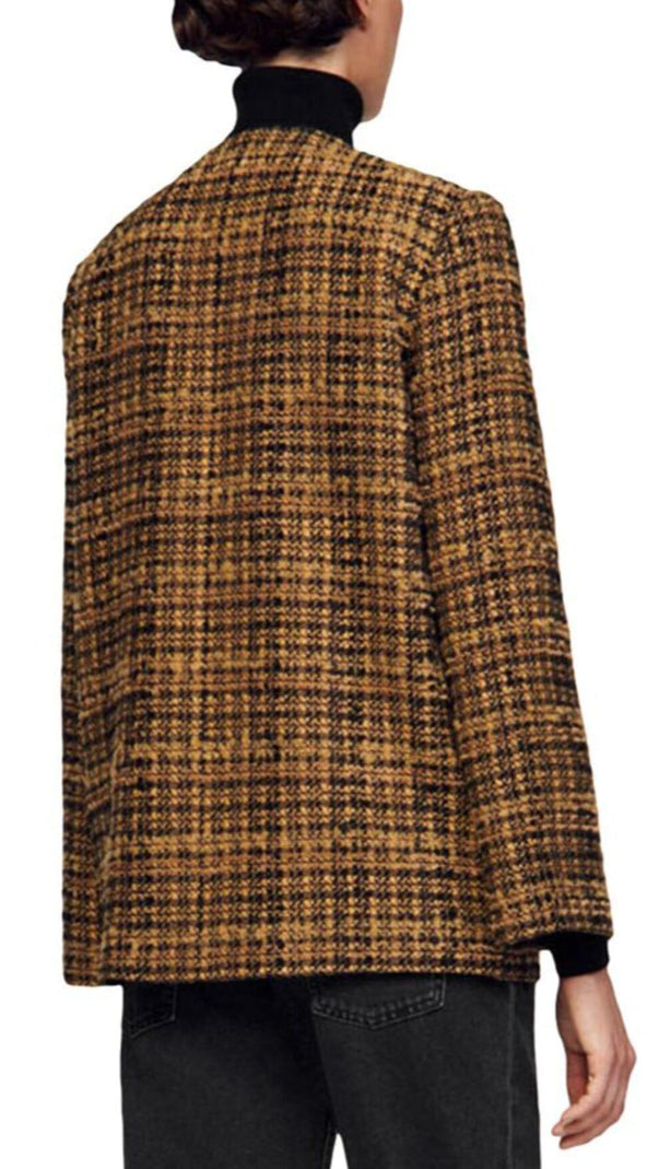 AIIZIE JASON VELVET TRIM TWEED JACKET - product image
