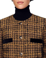 JASON VELVET TRIM TWEED JACKET