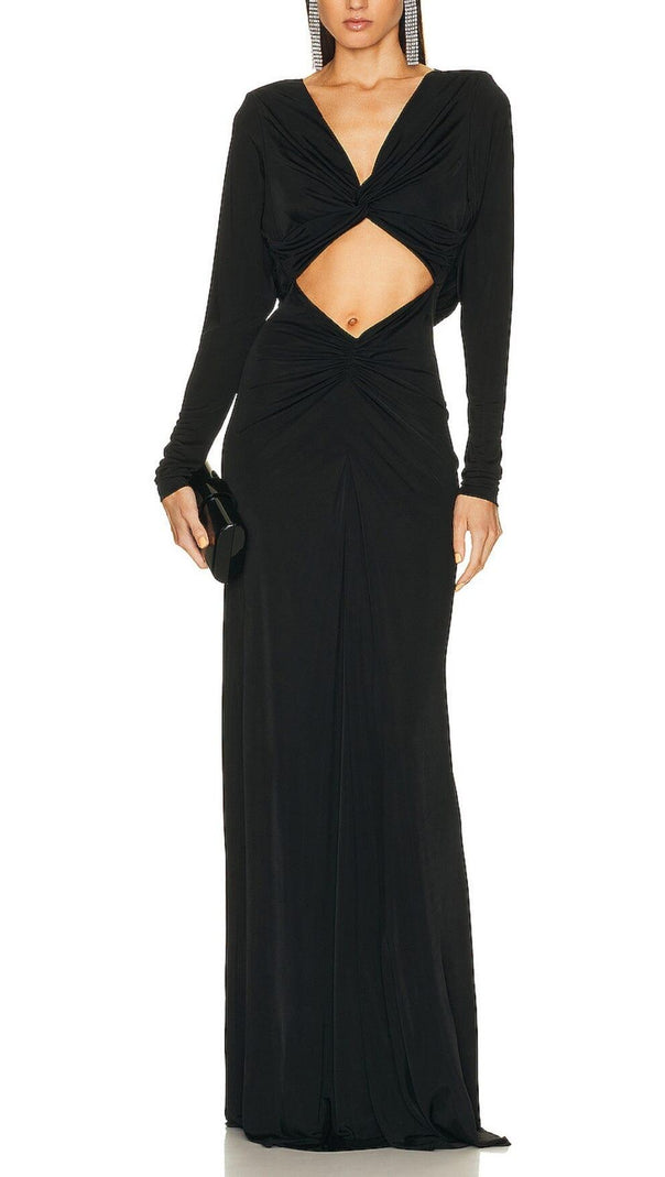 AIIZIE JERSEY CUT OUT MAXI DRESS IN BLACK - product image