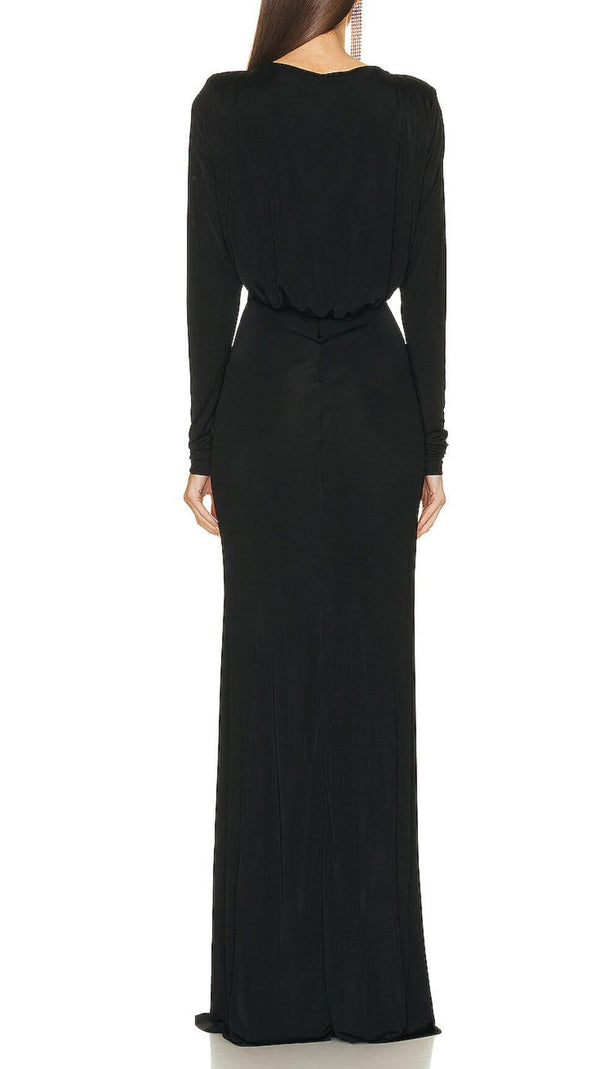 AIIZIE JERSEY CUT OUT MAXI DRESS IN BLACK - product image