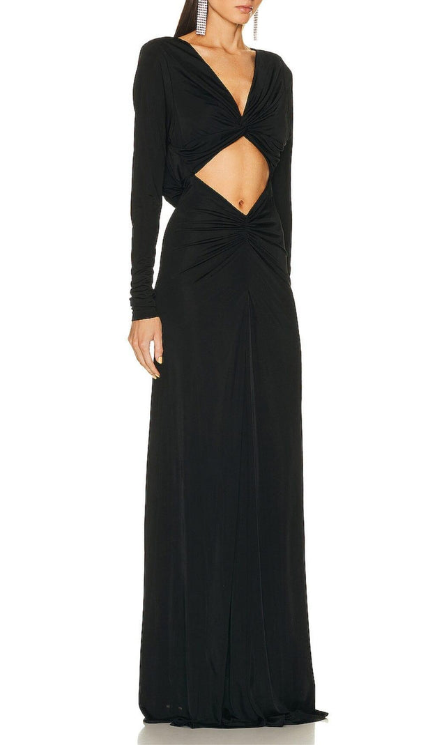 AIIZIE JERSEY CUT OUT MAXI DRESS IN BLACK - product image