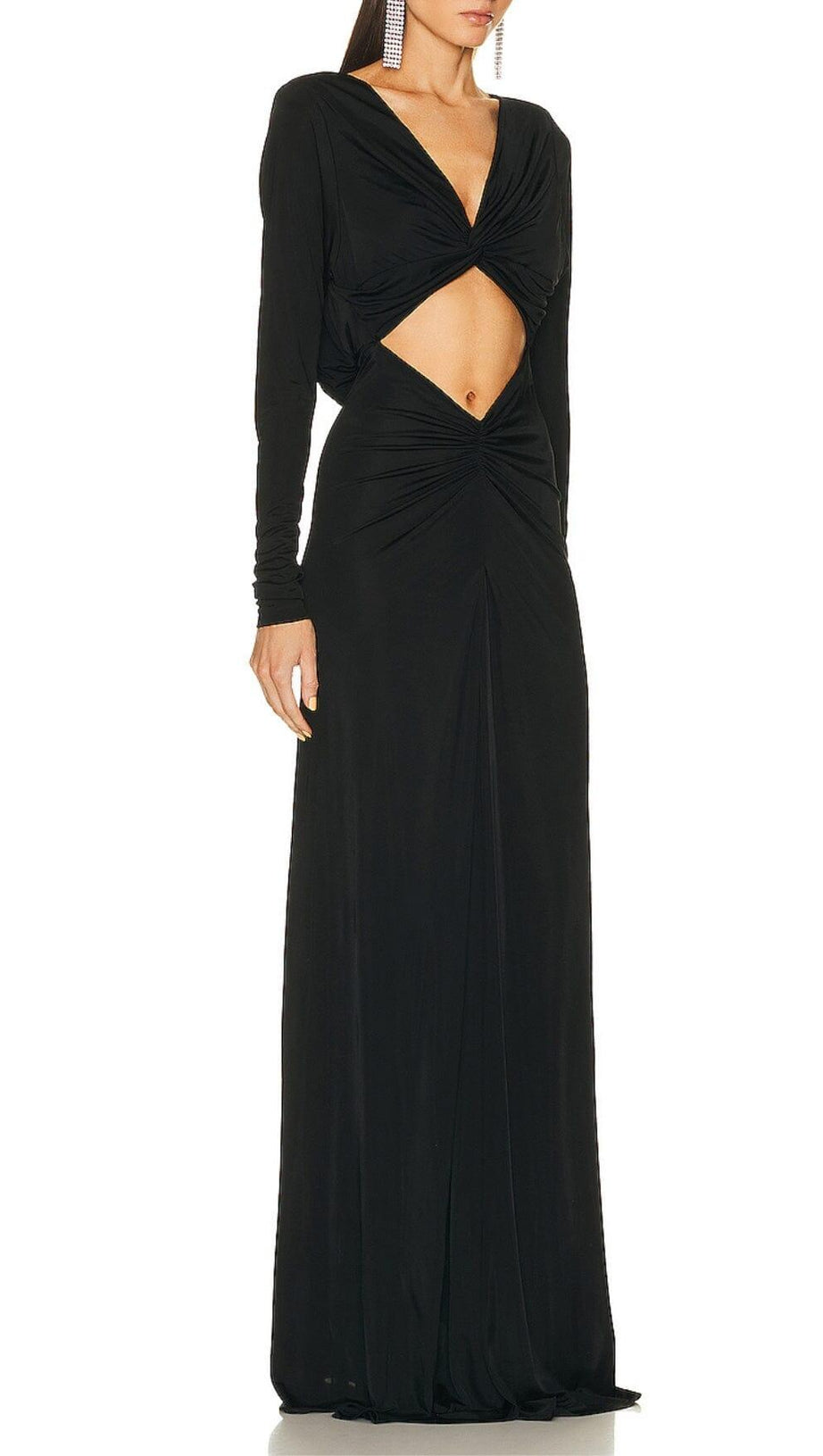 JERSEY CUT OUT MAXI DRESS IN BLACK
