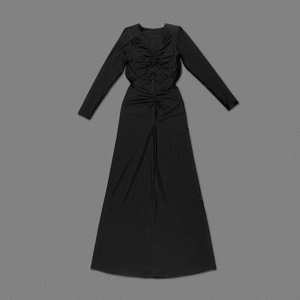 AIIZIE JERSEY CUT OUT MAXI DRESS IN BLACK - product image