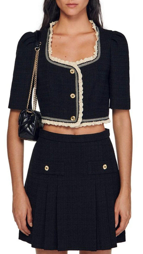 AIIZIE KATY TWEED CROPPED TOP - product image