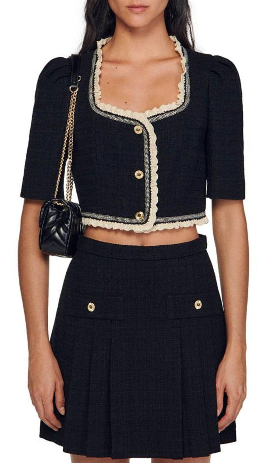 Kurzes Top „Katy“ aus Tweed 