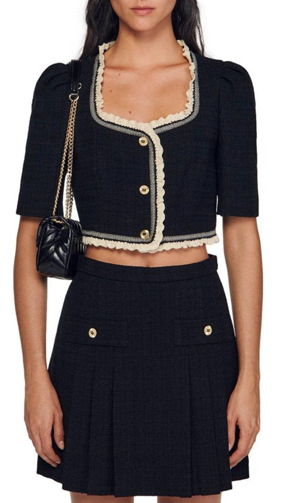 Kurzes Top „Katy“ aus Tweed 
