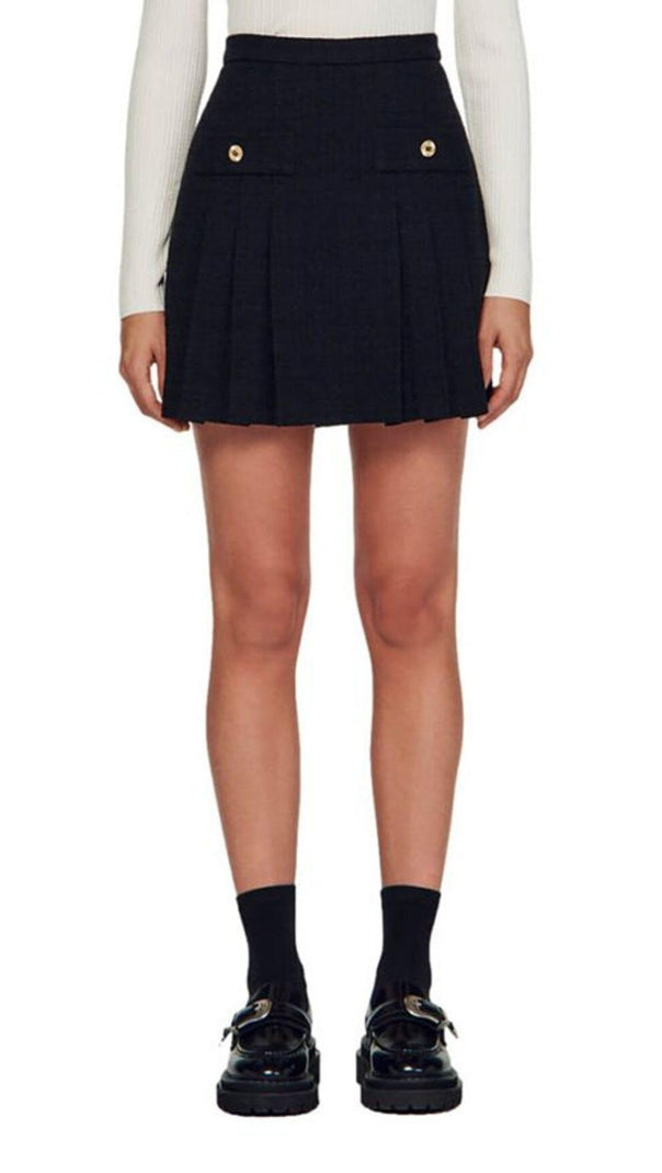 AIIZIE KATYNA TWEED PLEATED SKIRT - product image