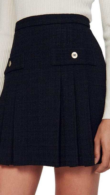 KATYNA TWEED PLEATED SKIRT