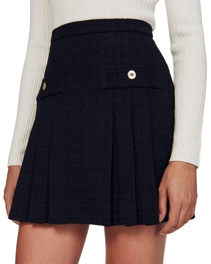 AIIZIE KATYNA TWEED PLEATED SKIRT - product image