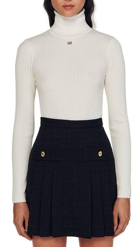 KATYNA TWEED PLEATED SKIRT