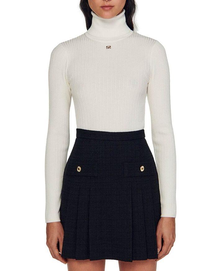 AIIZIE KATYNA TWEED PLEATED SKIRT - product image