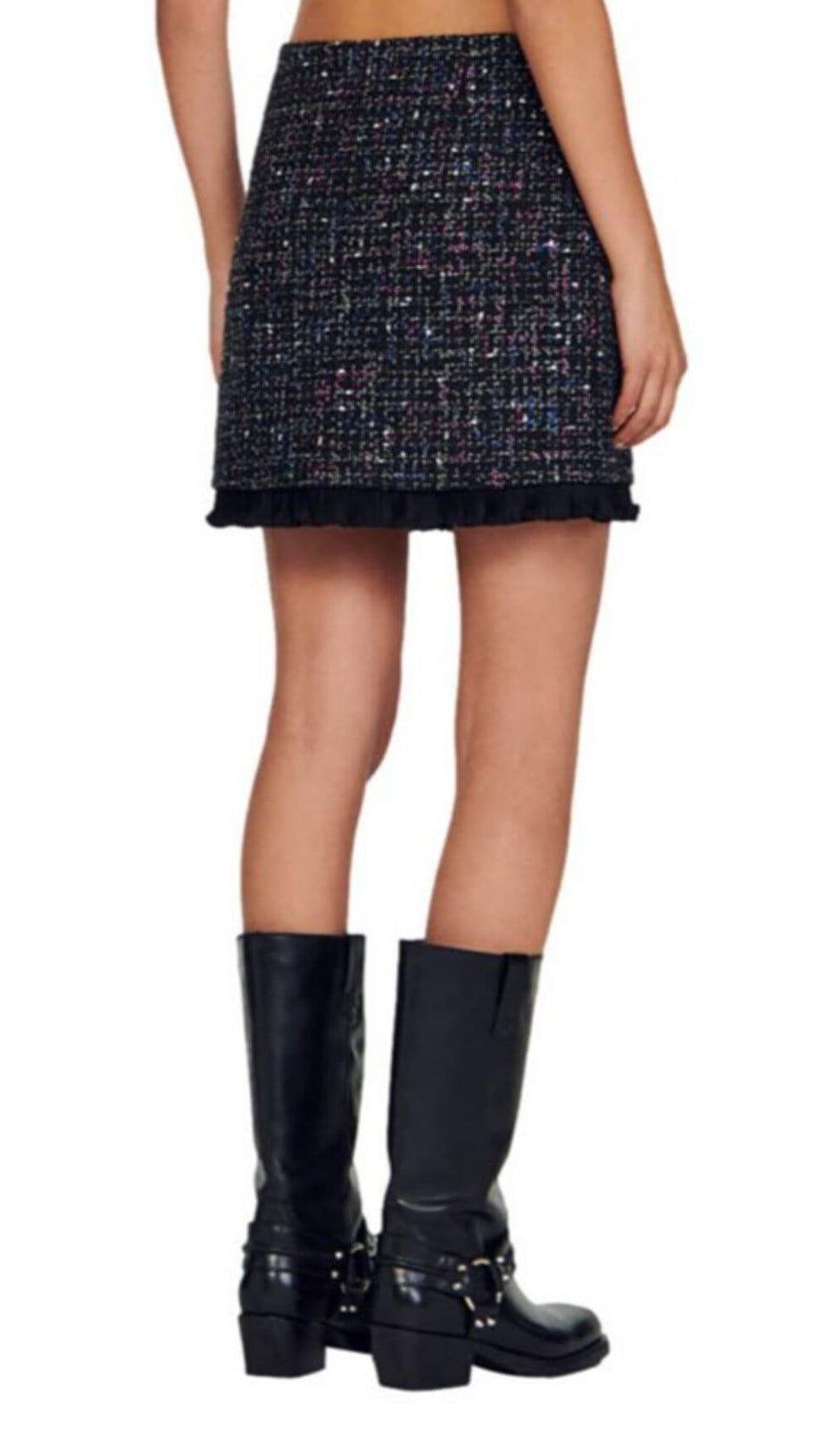 KEITHY RUFFLED TWEED SKIRT