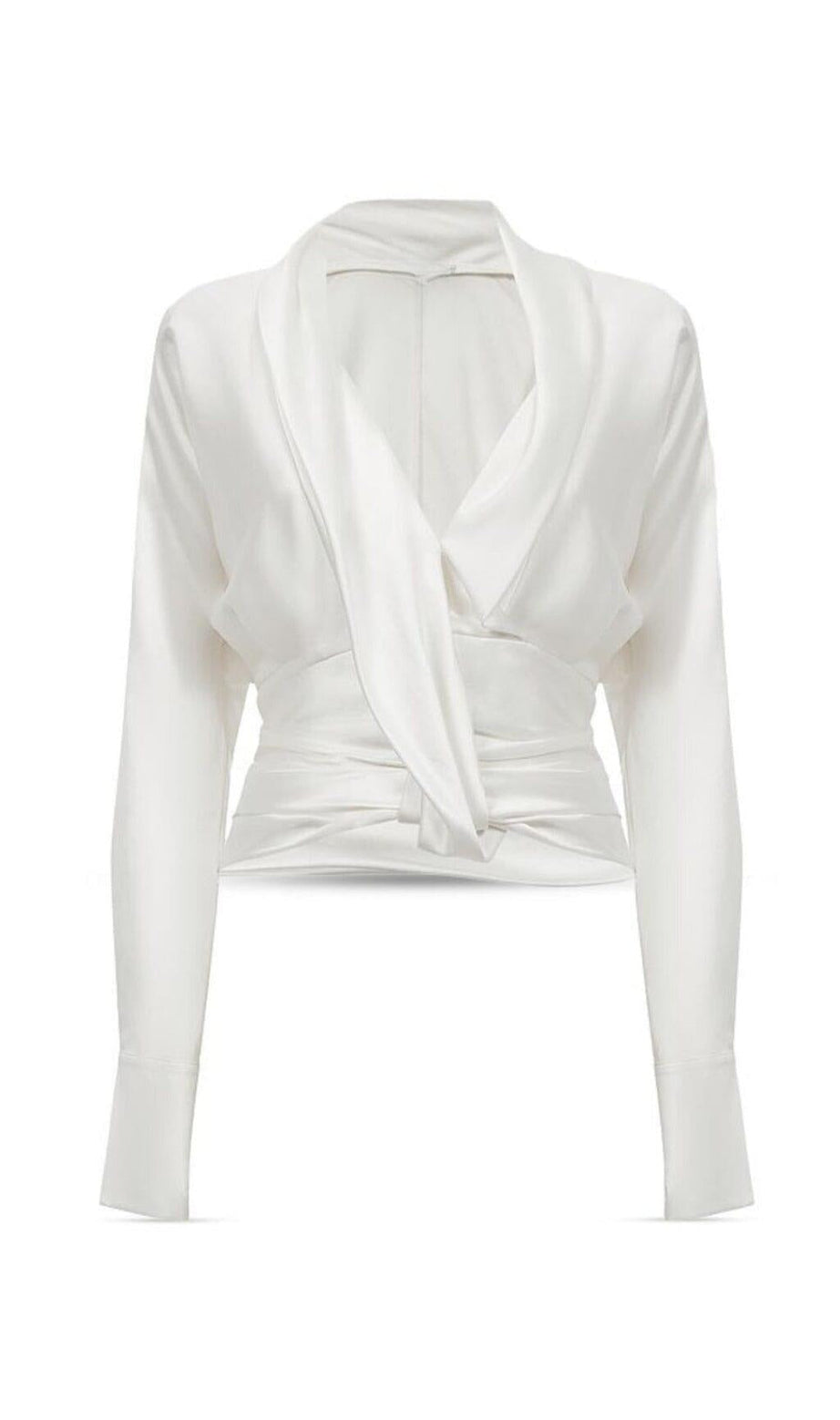 LAILA SILK DRAPE TUX BLOUSE
