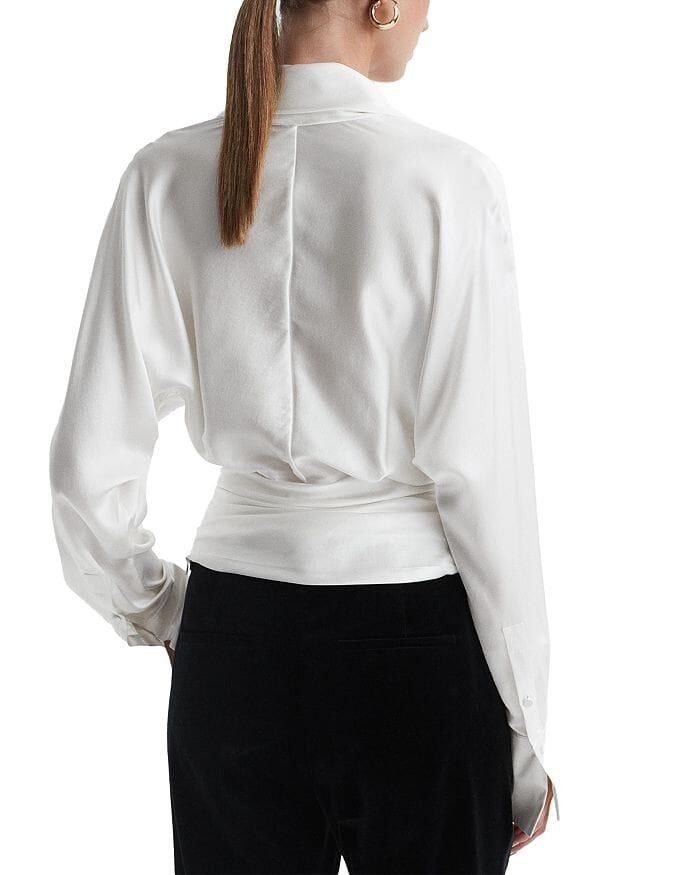 AIIZIE LAILA SILK DRAPE TUX BLOUSE - product image