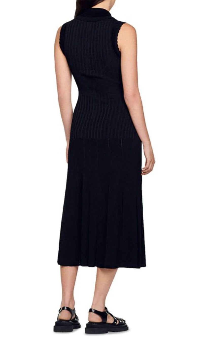 LAURENE SLEEVELESS RIBBED KNIT MIDI DRESS