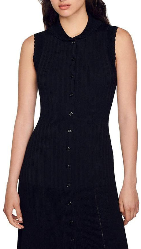 LAURENE SLEEVELESS RIBBED KNIT MIDI DRESS