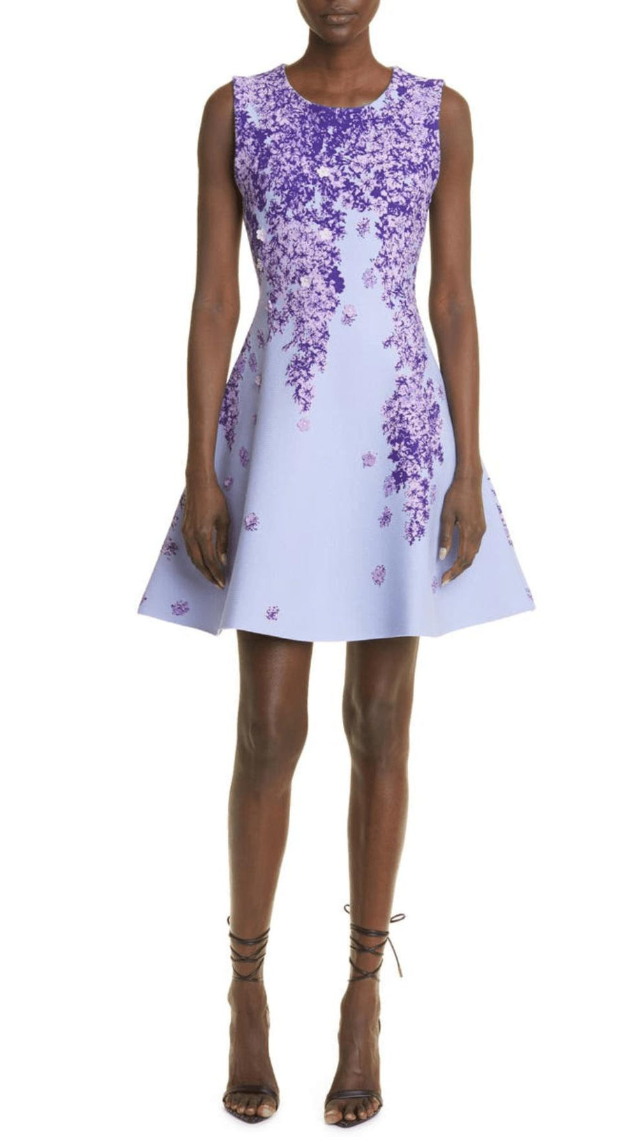 LILAC JACQUARD SLEEVELESS MINI DRESS