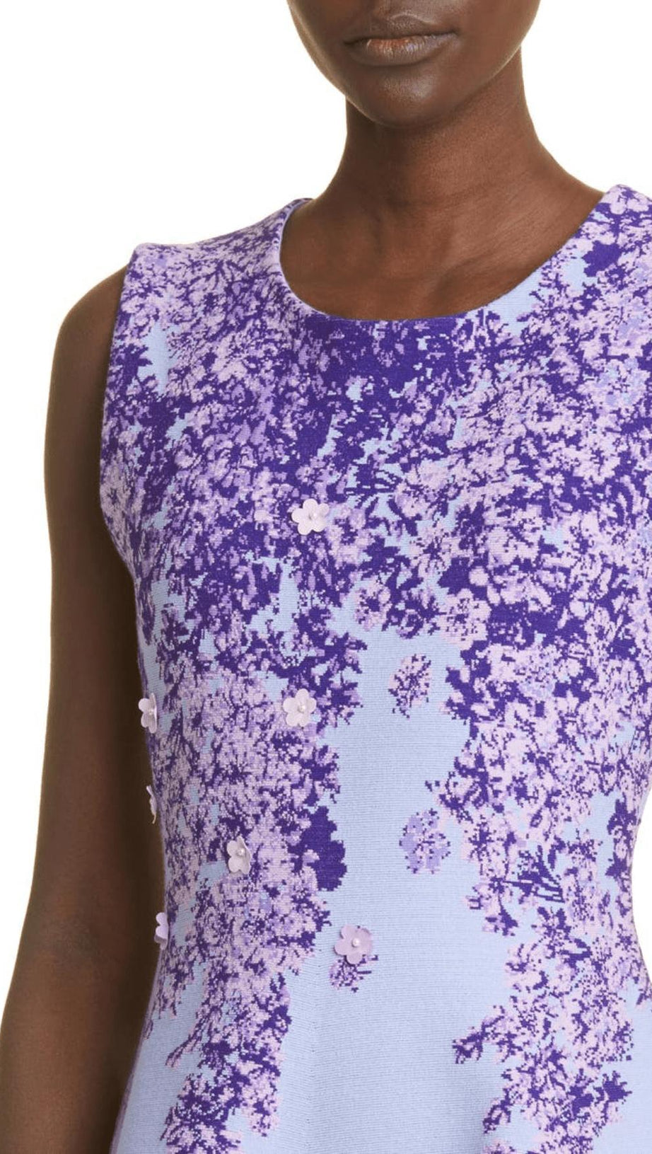 LILAC JACQUARD SLEEVELESS MINI DRESS