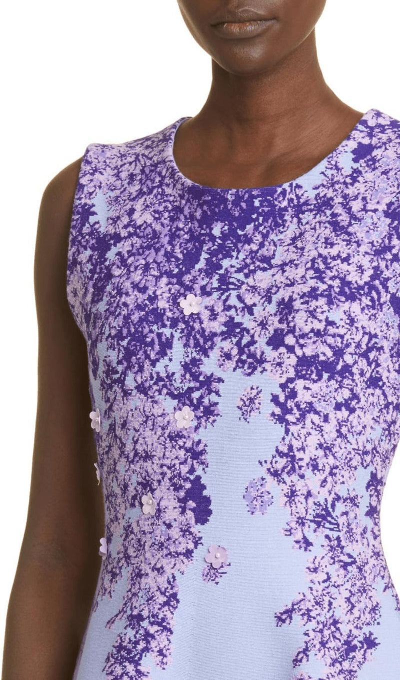 LILAC JACQUARD SLEEVELESS MINI DRESS