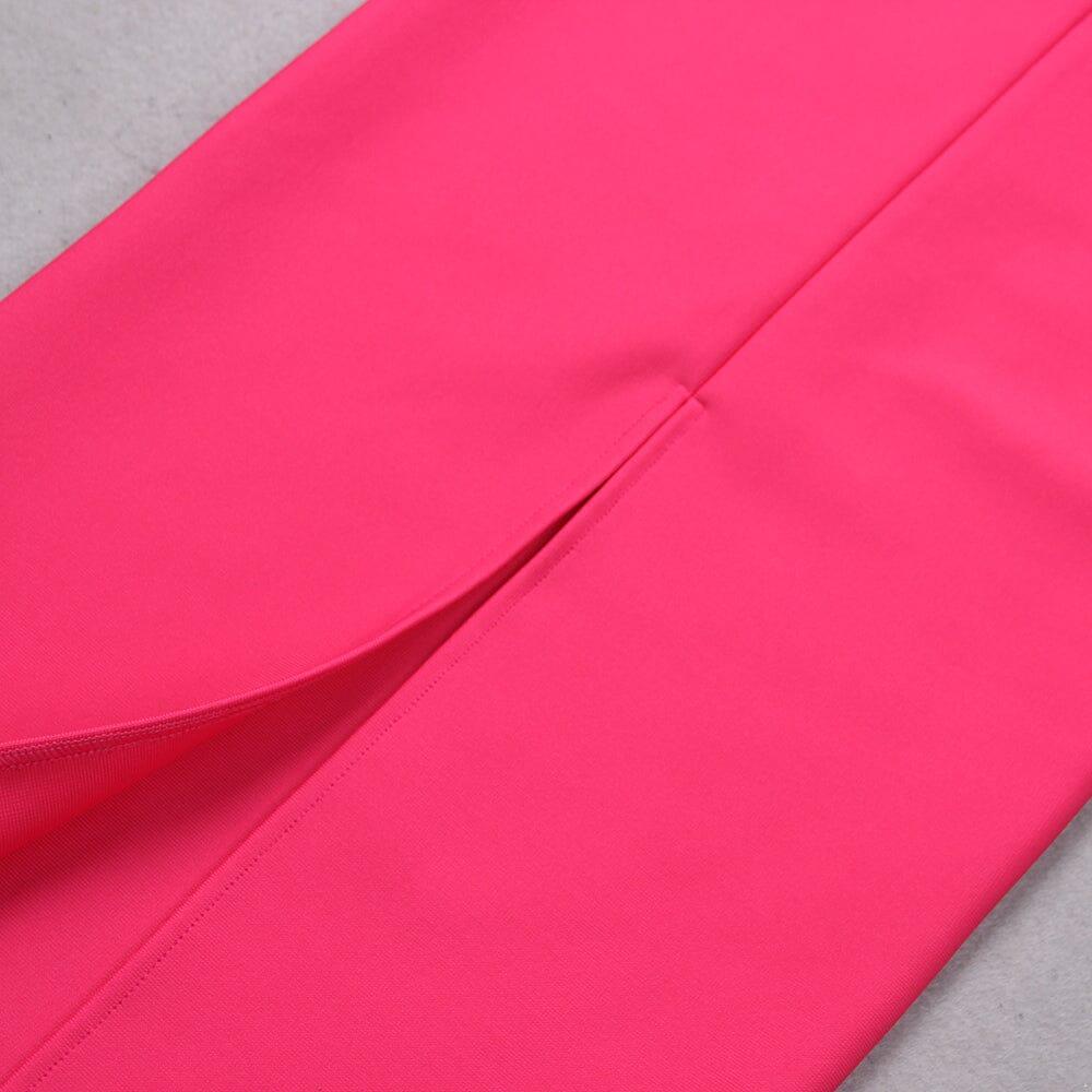 AIIZIE FEATHER BODYCON MAXI DRESS IN PINK - product image